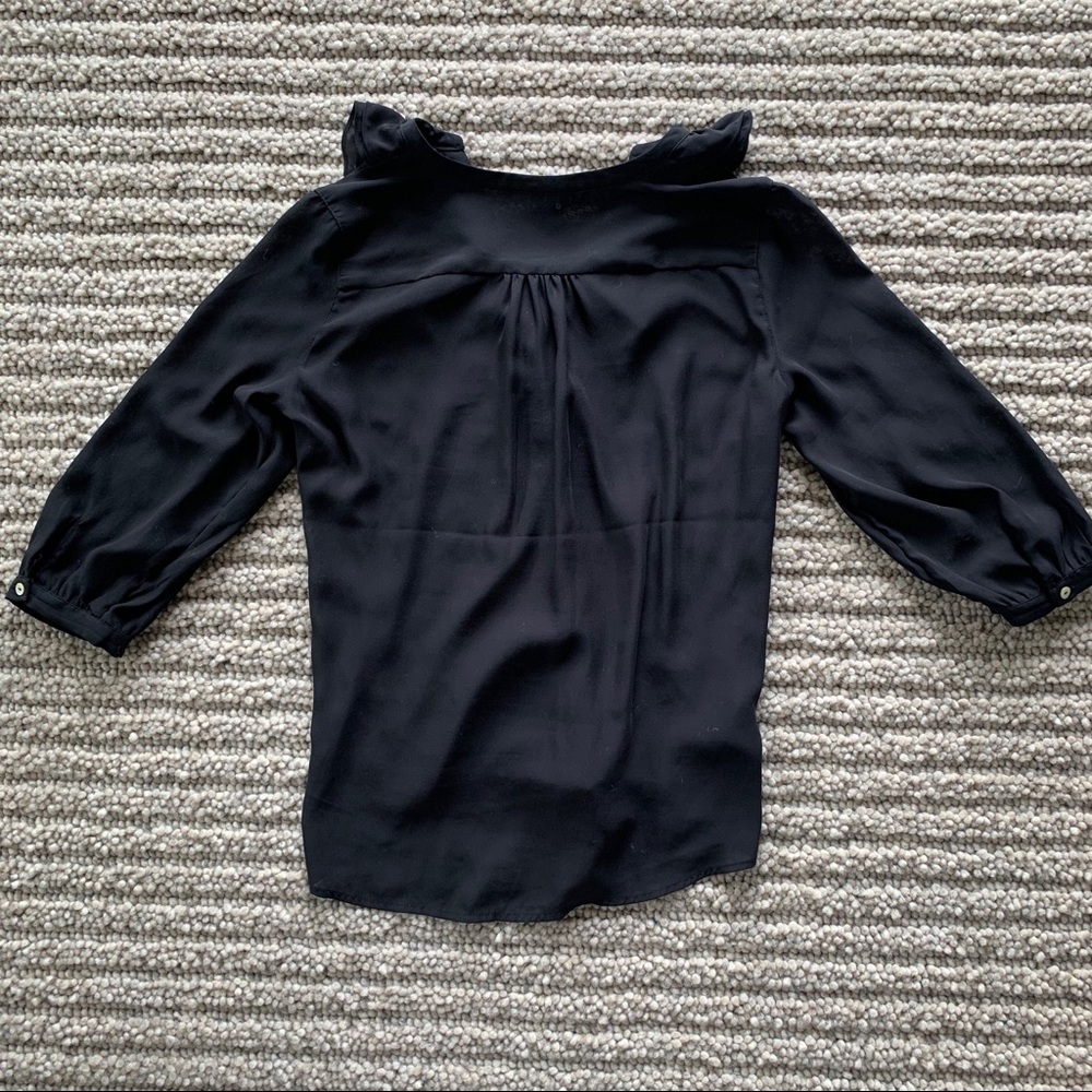H&M Black Ruffle Blouse - Picture 2 of 2
